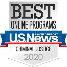 best online programs badge for criminal justice 2020