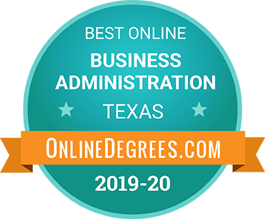 Badge for best online business administration by online degrees dot com