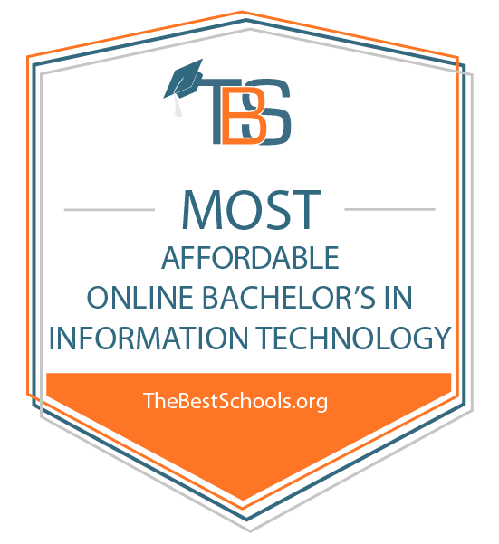 badge for most affordable online bchelor's in information technology