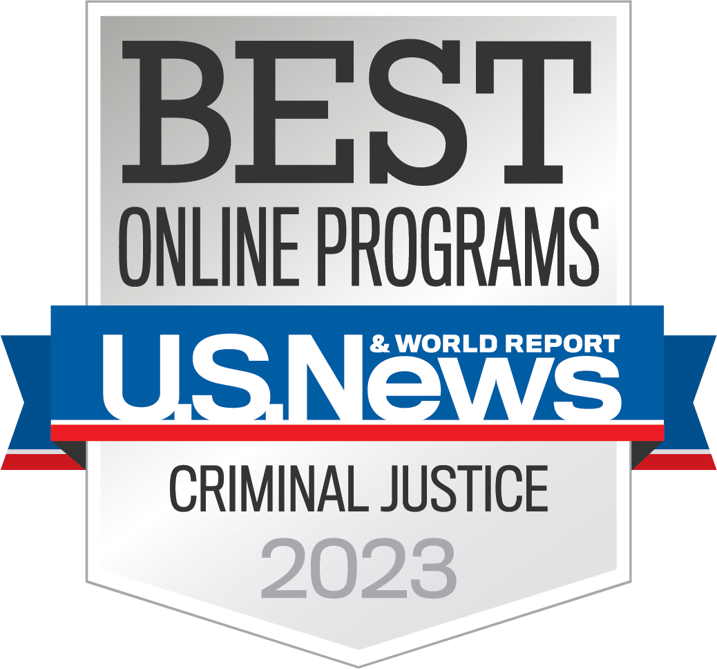 Best onine programs badge for criminal justice 2023