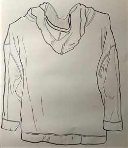 hand drawn sweat shirt with hood