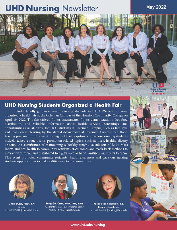 April 2021 nursing newsletter first page