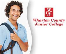 Student and Wharton County Junior College logo