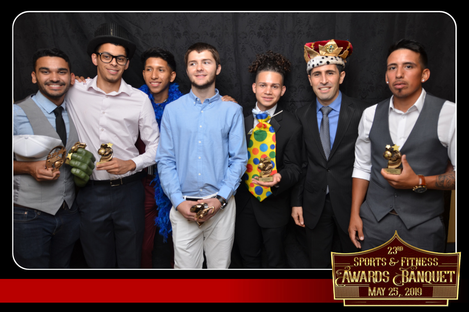 Group shot of students at the annual Sports and Fitness awards gala in 2019.