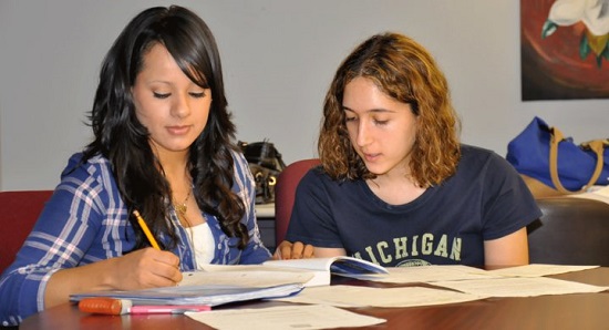 Student working with a tutor